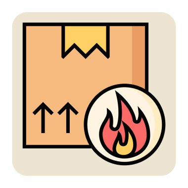 Sıcak paket için doldurulmuş renk özeti simgesi.