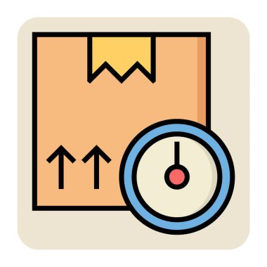 Kargo ağırlığı ölçer için doldurulmuş renk taslak simgesi.