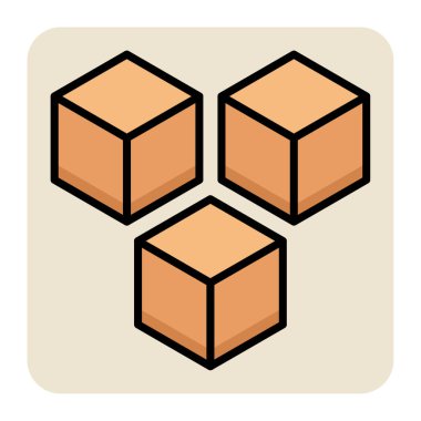 Paketler için doldurulmuş renk özeti simgesi.