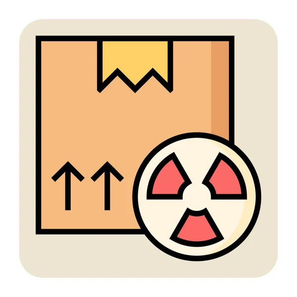 Filled Color Outline Icon Danger Parcel — Stock Vector