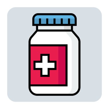 Eczane tıbbı için doldurulmuş renk özeti simgesi.