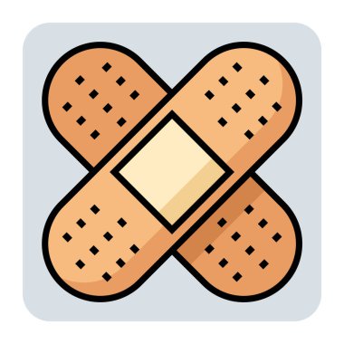 Bandaj için doldurulmuş renk özeti simgesi.