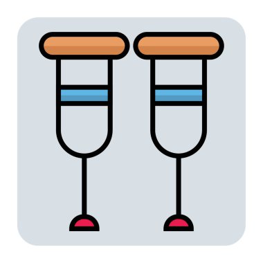 Koltuk değnekleri için doldurulmuş renk özeti simgesi.