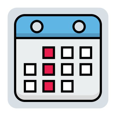 Takvim için doldurulmuş renk özeti simgesi.