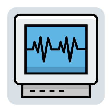 Ecg makinesi için doldurulmuş renk özeti simgesi.