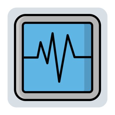 Ecg can simidi için doldurulmuş renk özeti simgesi.