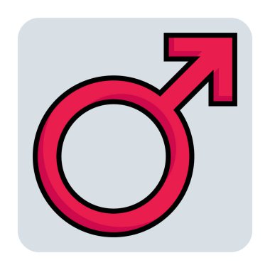 Erkek için doldurulmuş renk özeti simgesi.