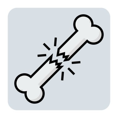 Crack kemiği için doldurulmuş renk taslak simgesi.