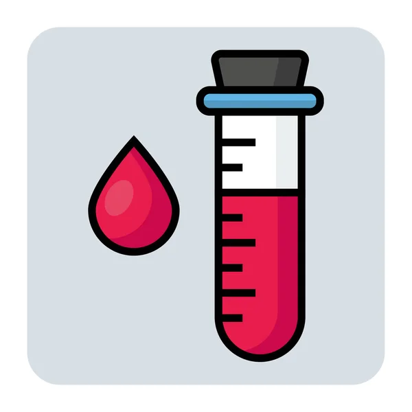 充填的血液检测颜色轮廓图标 — 图库矢量图片