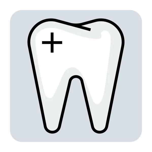 Reilled Color Outline Icon Teeth — стоковый вектор