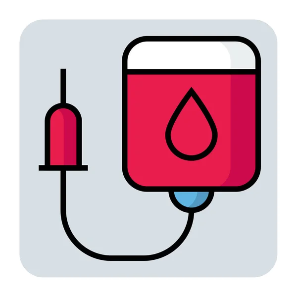 Reilled Color Outline Icon Blood Drip — стоковый вектор