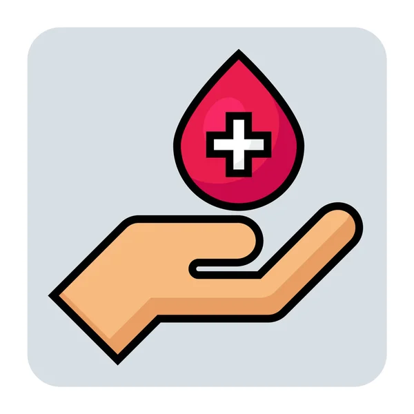 Icono Contorno Color Relleno Para Transfusión Sangre — Archivo Imágenes Vectoriales