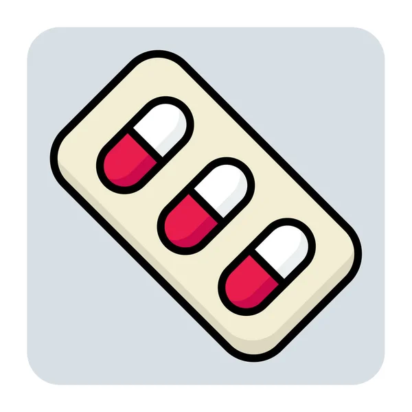 Filled Color Outline Icon Capsule — Stock Vector