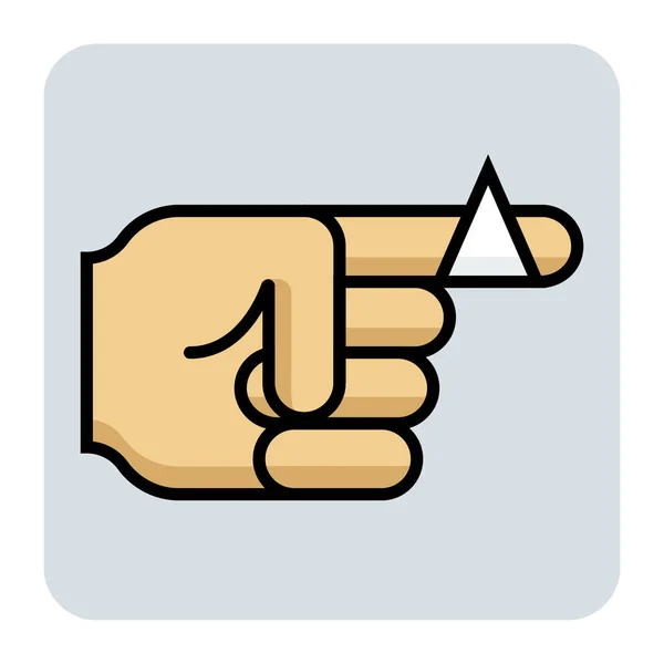 Filled Color Outline Icon Finger Cut — Stock Vector