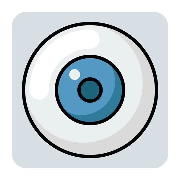 Заполненный Значок Цвета Контура Объектива Eye — стоковый вектор