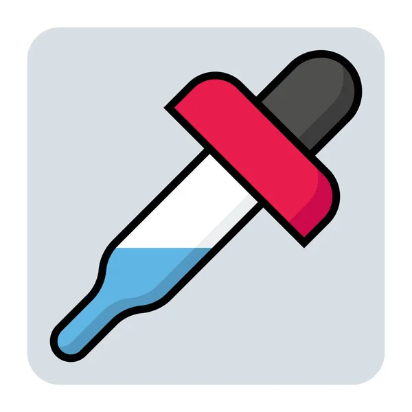 Filled Color Outline Icon Pipette — Stock Vector