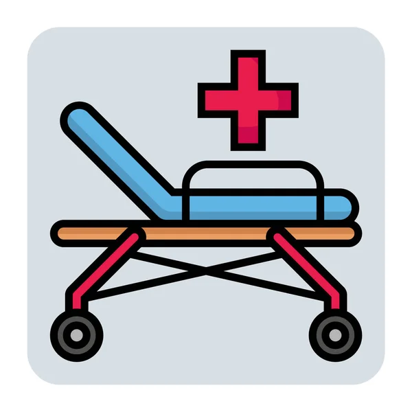 Gefüllte Farbskizze Für Krankenhausbett — Stockvektor