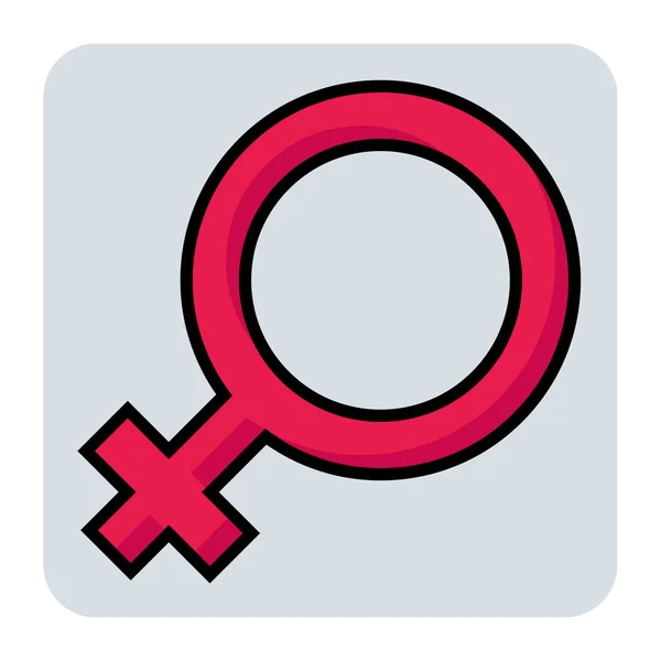 Reilled Color Outline Icon Female — стоковый вектор