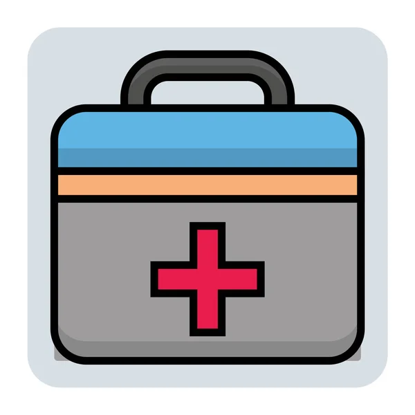Filled Color Outline Icon First Aid Kit — Stock Vector