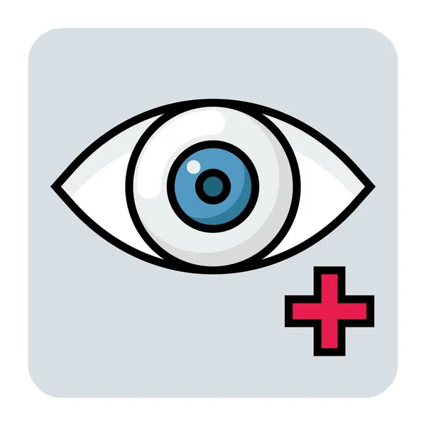 Ícone Contorno Cor Preenchido Para Teste Olho — Vetor de Stock