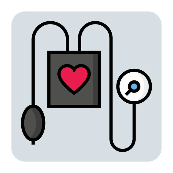 Reilled Color Outline Icon Blood Pressure — стоковый вектор
