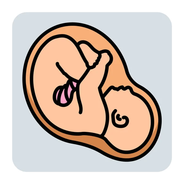 怀孕的填充颜色轮廓图标 — 图库矢量图片