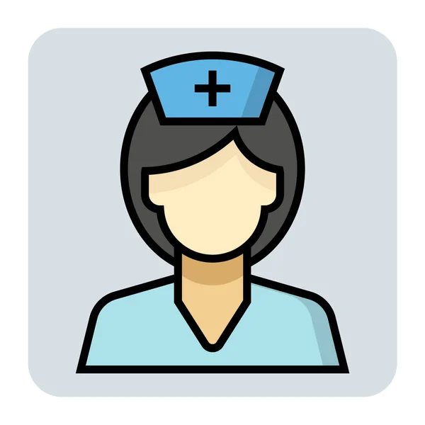 Filled Color Outline Icon Nurse Vector Graphics