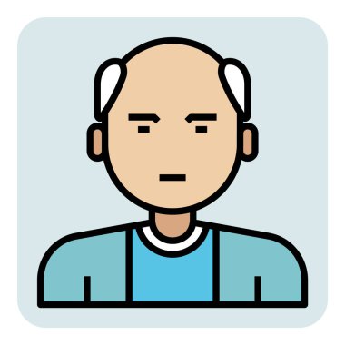 Yaşlı adam için doldurulmuş özet meslek simgesi.