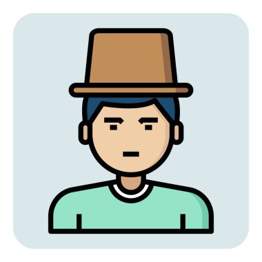 Erkek için doldurulmuş özet meslek simgesi.