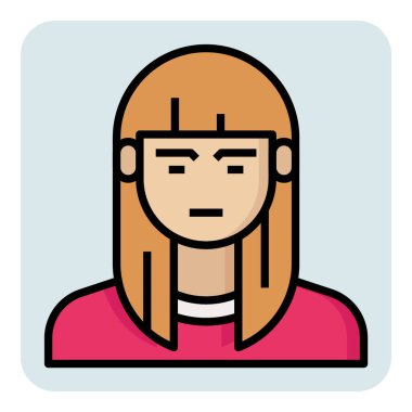 Kadın için doldurulmuş özet meslek simgesi.