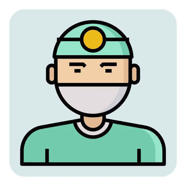 Filled Outline Profession Icon Surgeon Doctor — Stock Vector