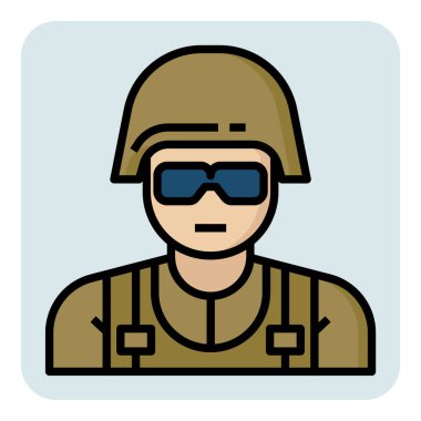 Ordu askerleri için doldurulmuş meslek simgesi.