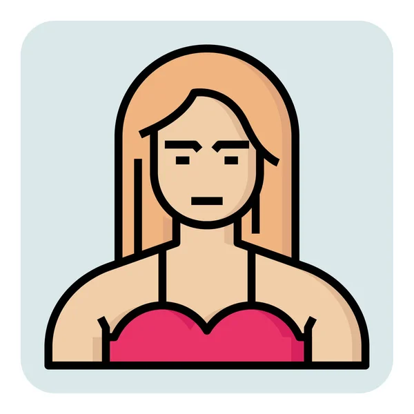 Filled Outline Profession Icon Model Girl — Stock Vector