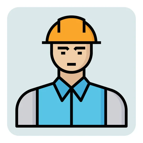 Filled Outline Profession Icon Engineer — Stock Vector