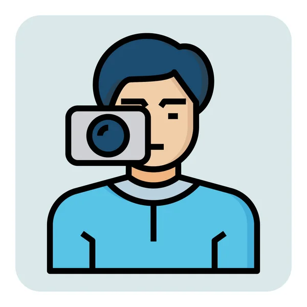 Filled Outline Profession Icon Photographer — Stock Vector