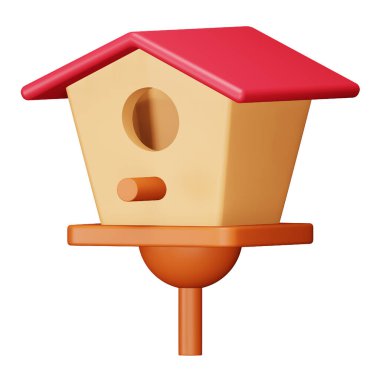 Kuş evi 3d eşölçümleme simgesi.