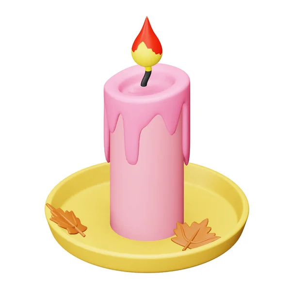 Candle Rendering Isometric Icon — Stock Vector