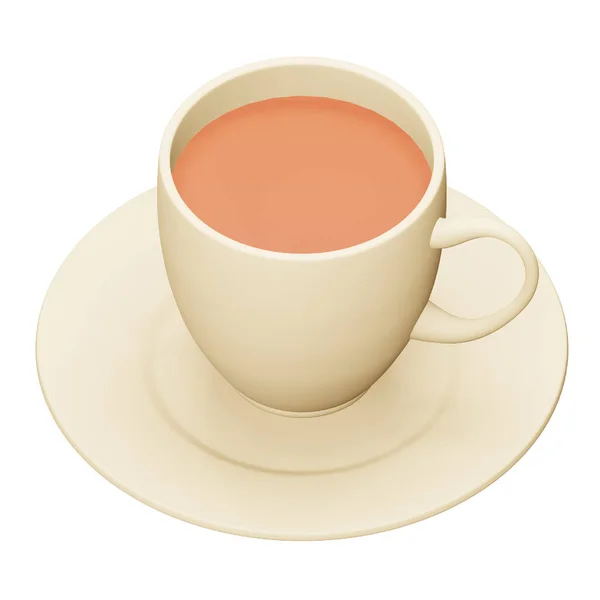 Чашка Чая Рендеринг Изометрический Значок — стоковый вектор