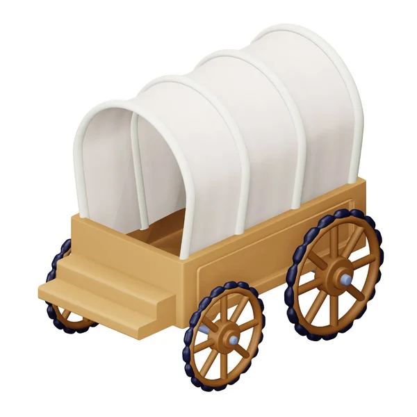 Icône Isométrique Rendu Wagon — Image vectorielle