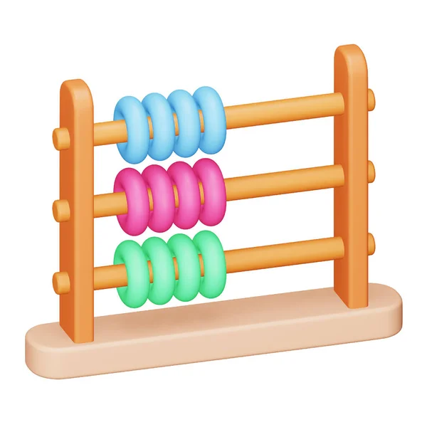 Abacus Rendering Isometrisches Symbol — Stockvektor