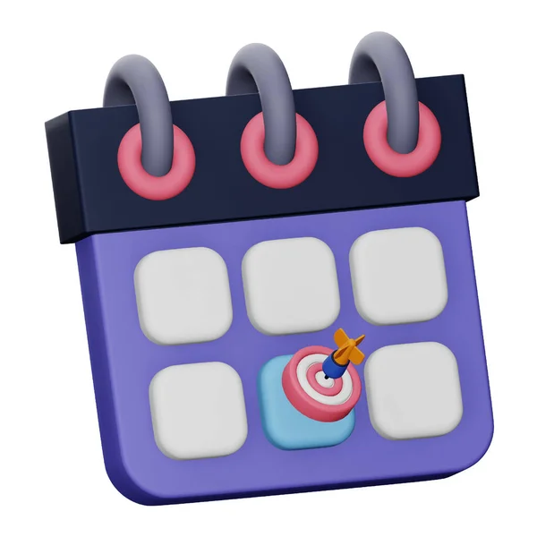Business Calendar Rendering Isometric Icon Royalty Free Stock Illustrations