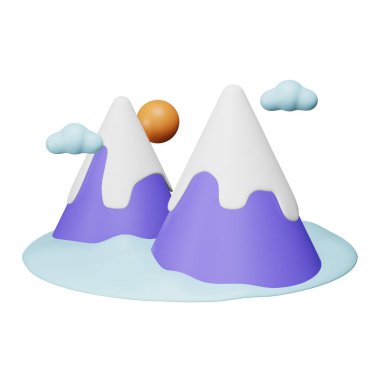 Dağ 3d eşölçümleme simgesi.