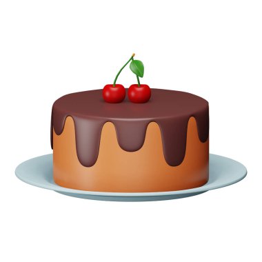 Puding keki 3D eşölçülü ikon.