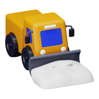 Kar kamyonu 3d eşölçümleme simgesi.