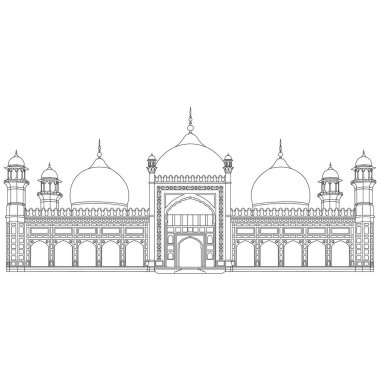 Badshahi Camii Lahor - güzel bir illüstrasyon..