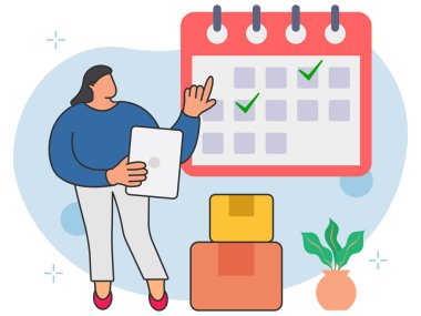 Lojistik dağıtım takvimi görev arkaplanı illüstrasyonu