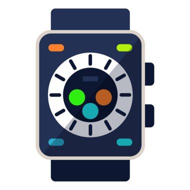 Dijital akıllı saat teknolojisi için düz simge.