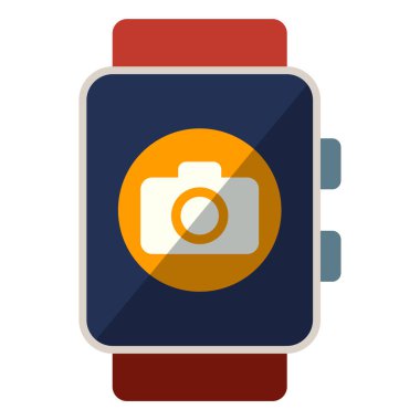 Dijital akıllı saat teknolojisi için düz simge.