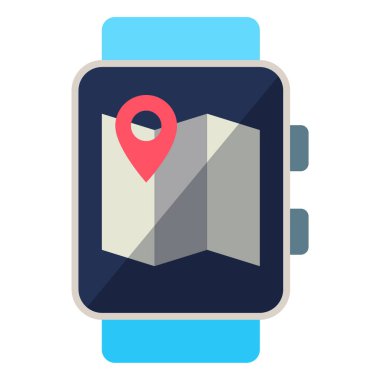 Dijital akıllı saat teknolojisi için düz simge.