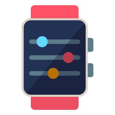 Dijital akıllı saat teknolojisi için düz simge.